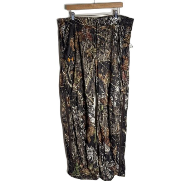 Under Armour Pants Mens XL Mossy Oak Camo Waterproof Hunting Outdoor Lined - Picture 1 of 14